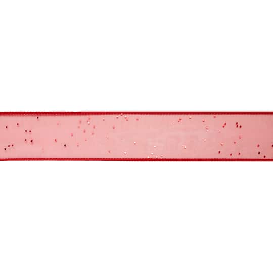 12 Pack: 1.5" x 3yd. Sheer Wired Glitter Ribbon by Celebrate It®